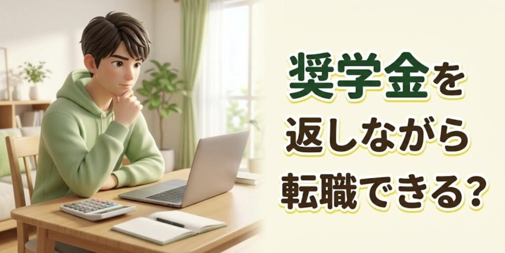 自宅で電卓とノートパソコンを前に考える若い男性柔道整復師のイラスト